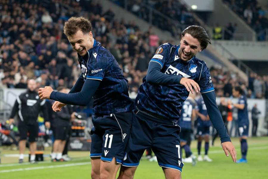 Hoffenheim celebrate their equaliser