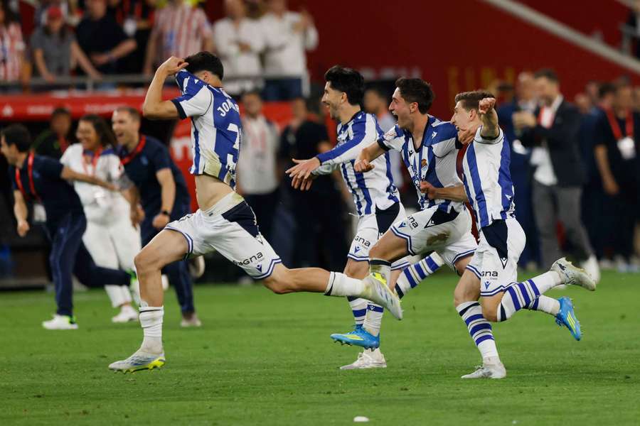Sociedad celebrate their win