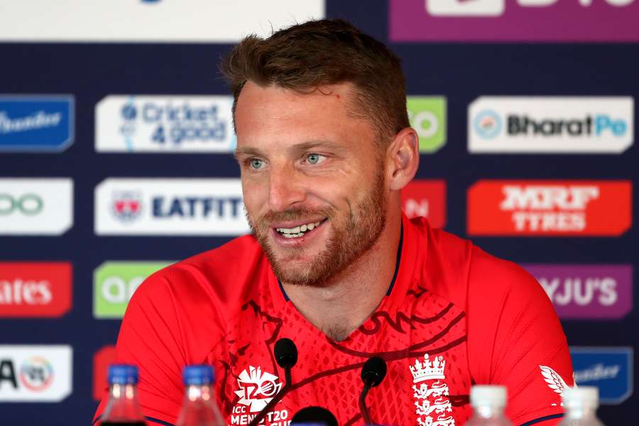 England captain Jos Buttler attends a press conference