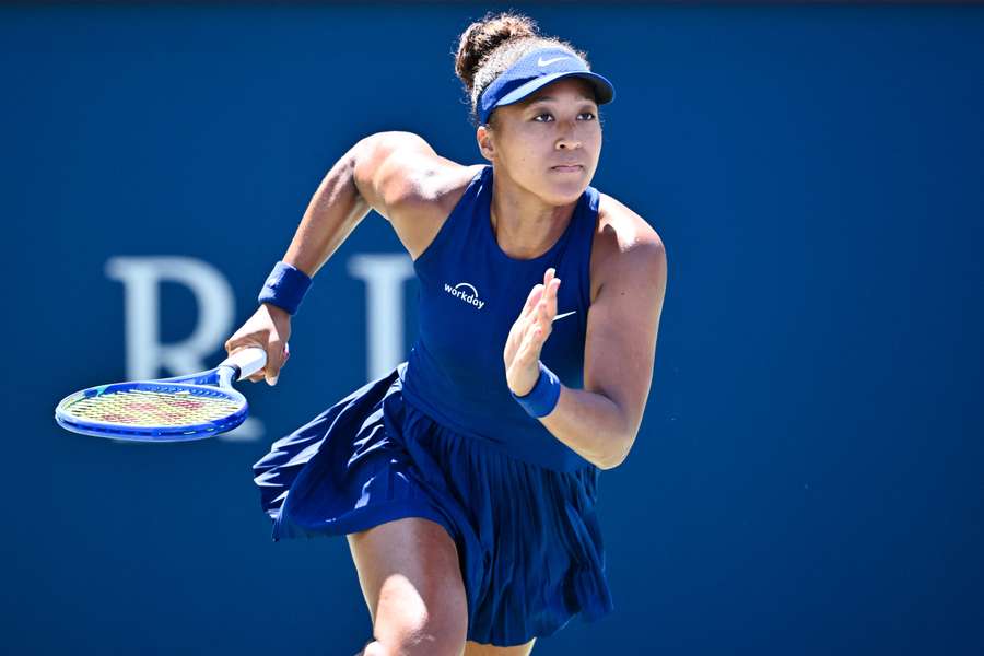 Naomi Osaka in action against Jelena Ostapenko Naomi Osaka in action against Jelena Ostapenko