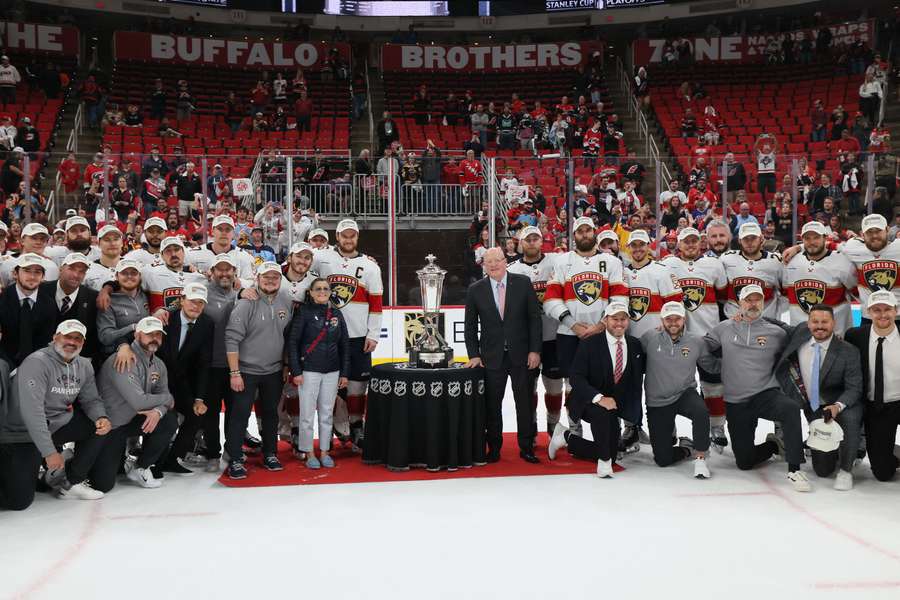 The Florida Panthers celebrate winning the 2025 Eastern Conference Finals The Florida Panthers celebrate winning the 2025 Eastern Conference Finals