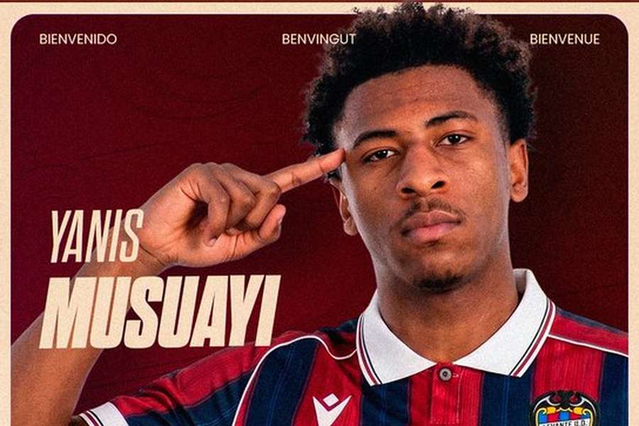 Yanis Musuayi oficializado pelo Levante Yanis Musuayi oficializado pelo Levante