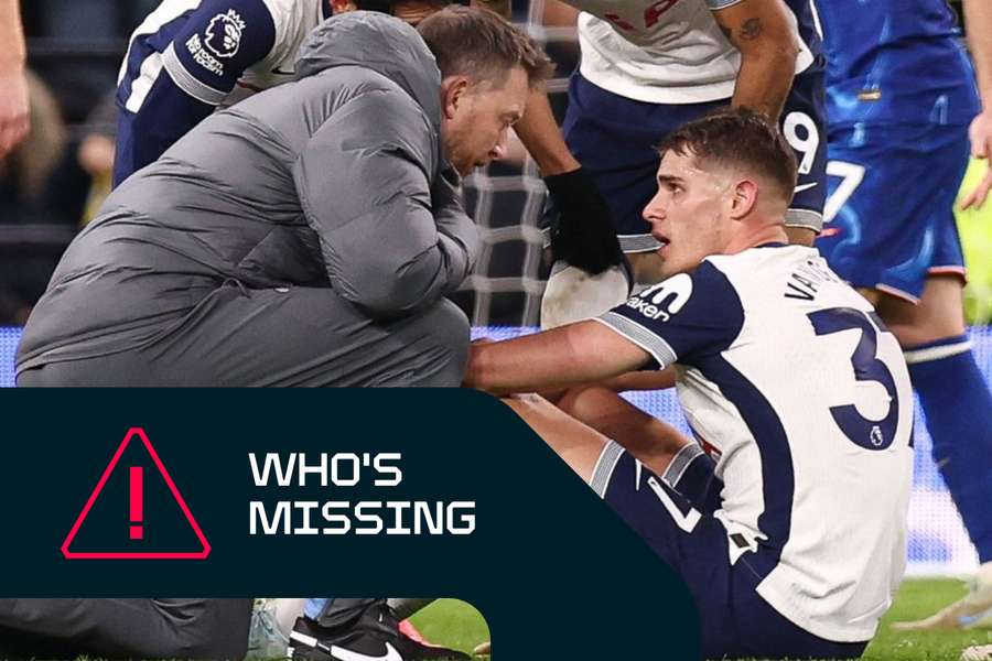 Tottenham's Van de Ven suffered a reoccurrence of his hamstring injury against Chelsea