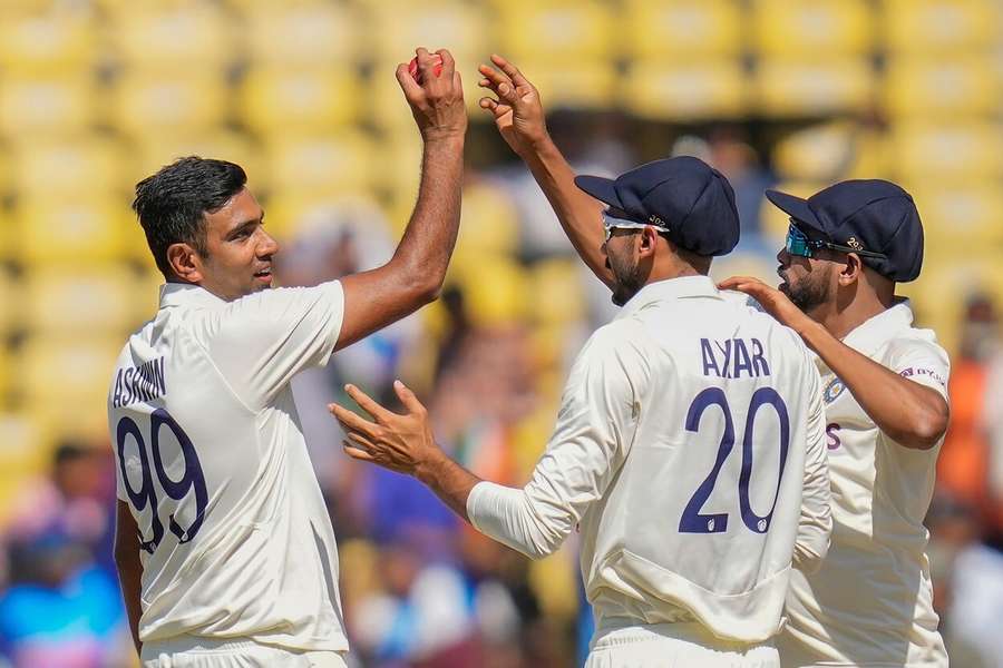 India's Ravichandran Ashwin, left, took his 31 five-wicket haul in tests during the win over Australia