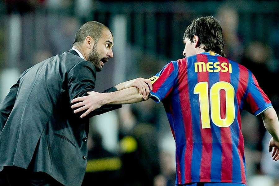 Pep Guardiola e Lionel Messi