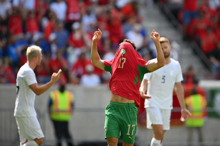 Abde, durante el amistoso ante Noruega