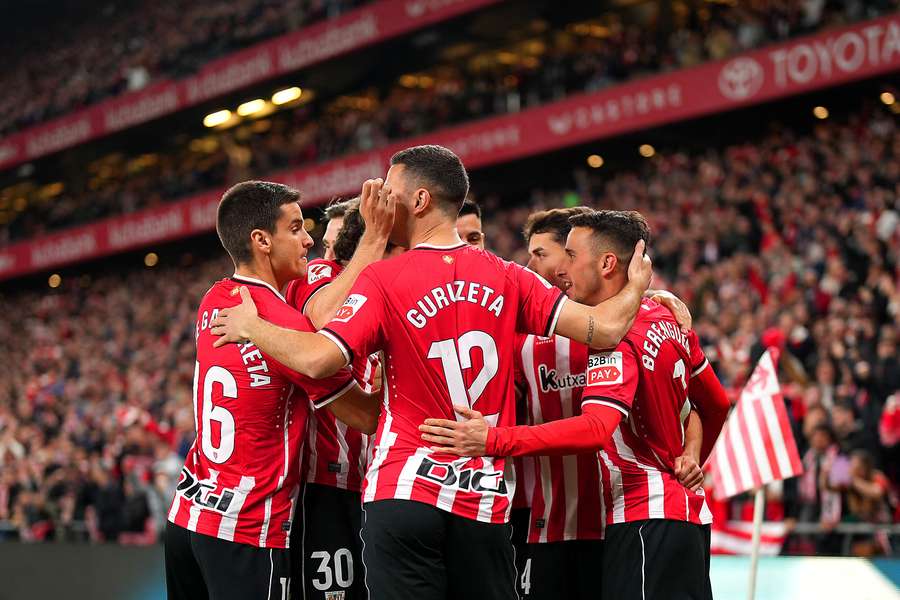 Athletic Bilbao celebrate their opening goal at San Mames