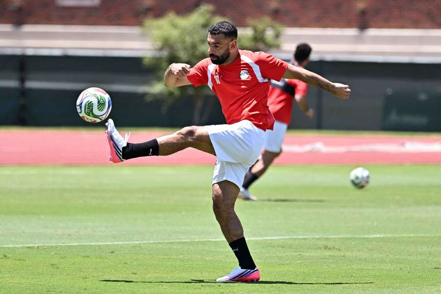 Mohamed Salah in training with Egypt. Mohamed Salah in training with Egypt.