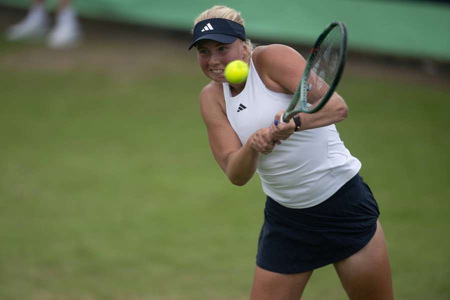 Clara Tauson in action against Mia Pohankova in the Libema Open on Monday Clara Tauson in action against Mia Pohankova in the Libema Open on Monday