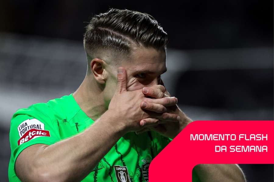 Gyökeres e a sua máscara no Bessa