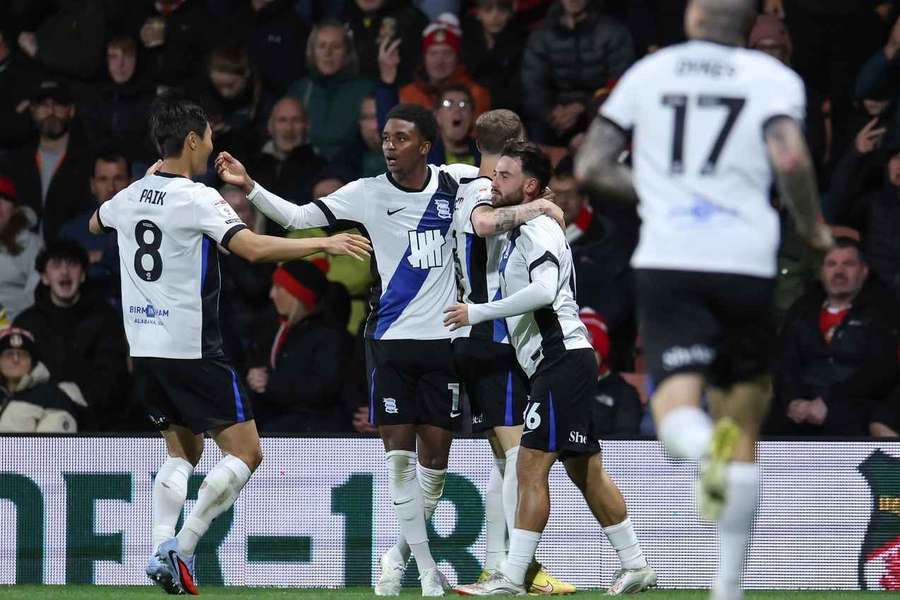 Birmingham celebra o golo do empate