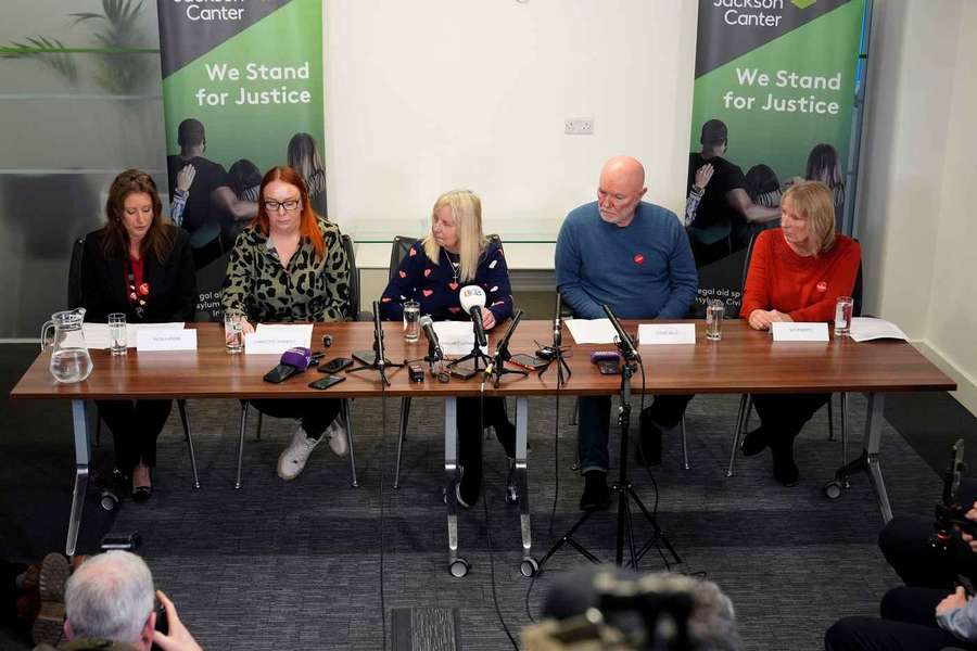 Hillsborough victim families during a press conference Hillsborough victim families during a press conference