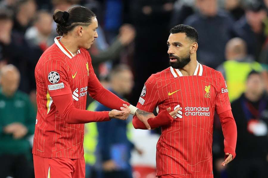 Darwin Nunez, alături de Mohamed Salah