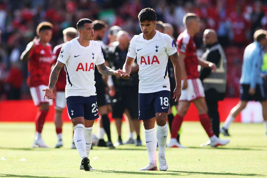 Pedro Porro et Mateus Fernandes après le match ce samedi. Pedro Porro et Mateus Fernandes après le match ce samedi.
