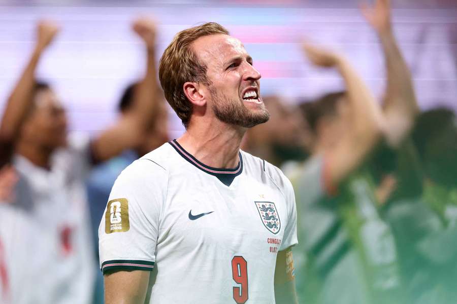 England's Harry Kane celebrates after the match