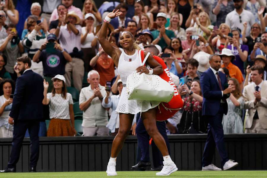 Serena Williams departs after the defeat Serena Williams departs after the defeat