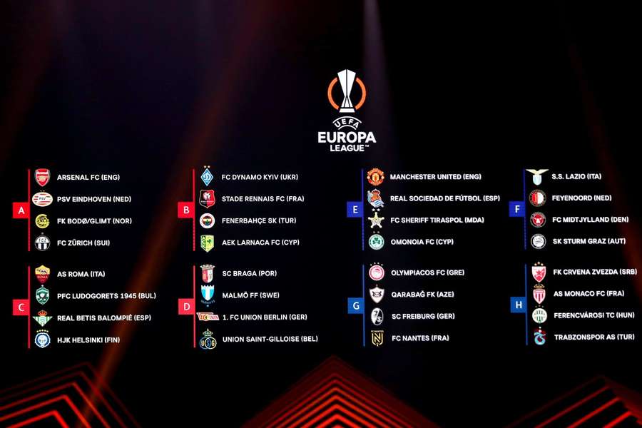 The Europa League group stage begins on September 8th