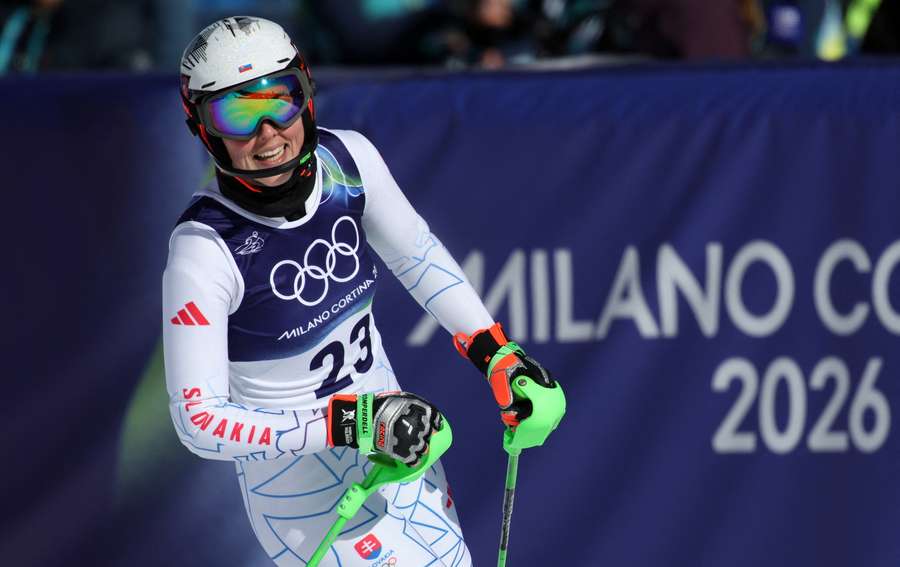 Petra Vlhová v cieli 2. kola.