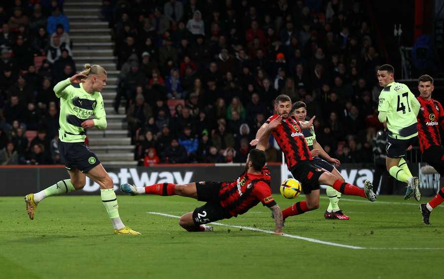 Haaland in action against Bournemouth