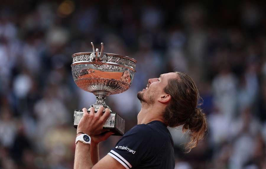 Zverev celebrates with the French Open trophy Zverev celebrates with the French Open trophy