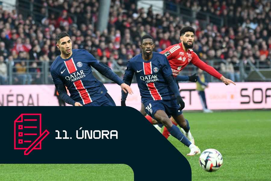 Ousmane Dembélé (uprostřed) minule v Brestu zazářil hattrickem.