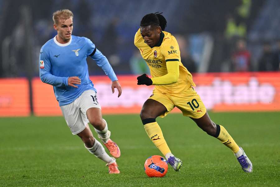 Rafael Leao nel match contro la Lazio di Coppa Italia Rafael Leao nel match contro la Lazio di Coppa Italia