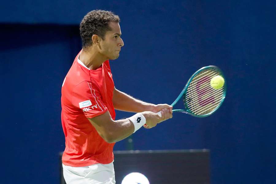 Juan Pablo Varillas, en una eliminatoria de Copa Davis contra Chile 