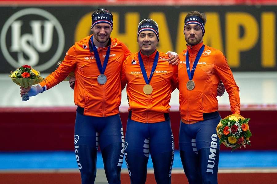 Thomas Krol, Kai Verbij en Kjeld Nuis op de WK afstanden van 2019 (1000 meter)