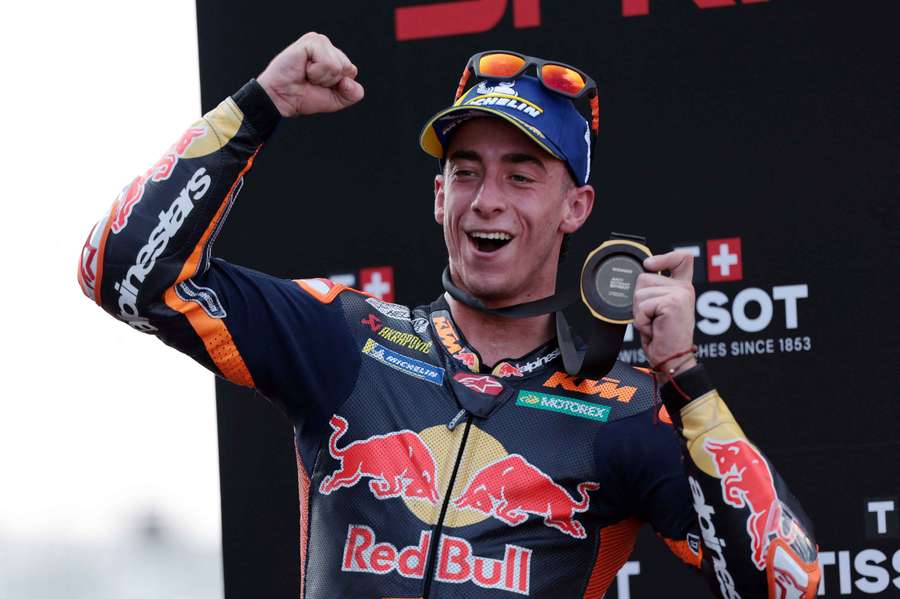 Acosta a jeho radost po sprintu.