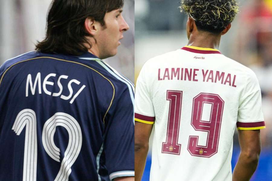 Messi et Yamal avec le n°19. Messi et Yamal avec le n°19.