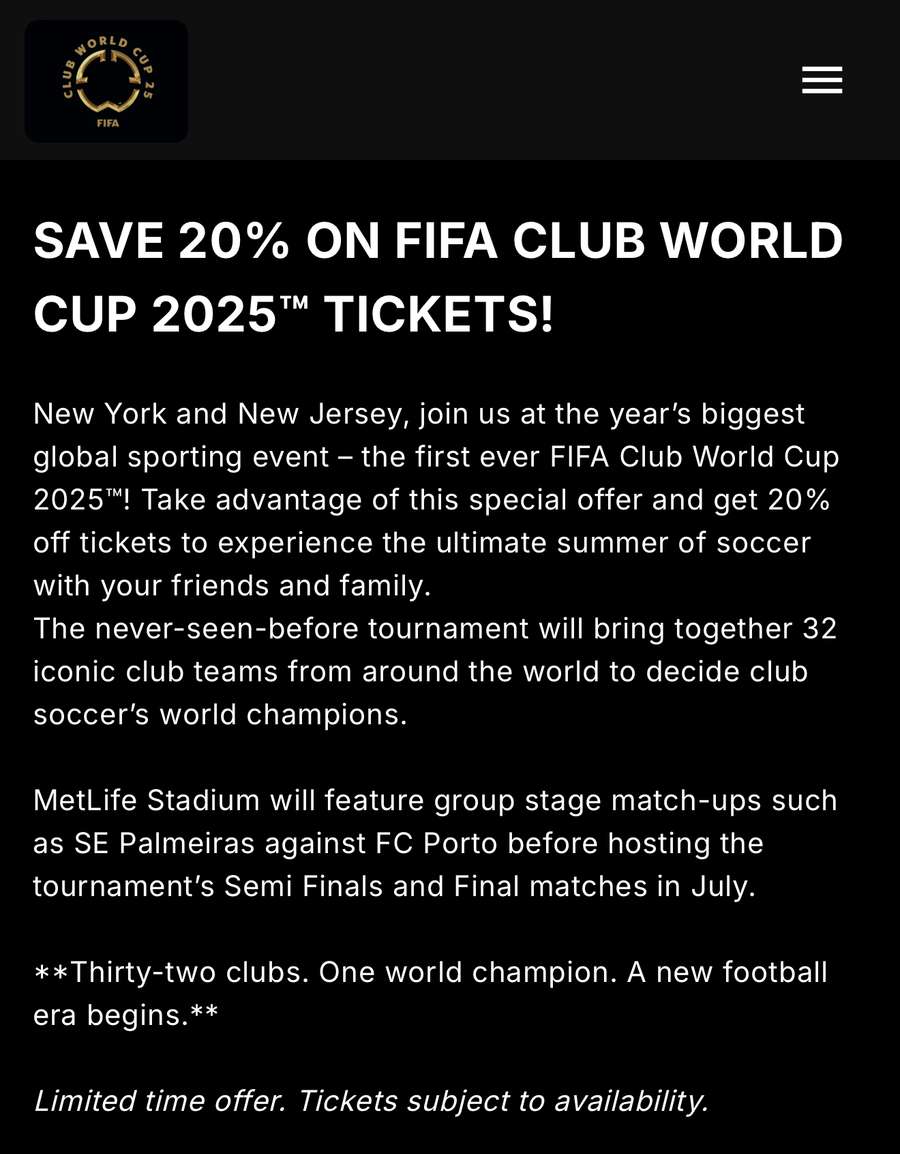 Portal de ingressos do Mundial disponibiliza promoções para torcedores presentes no MetLife Portal de ingressos do Mundial disponibiliza promoções para torcedores presentes no MetLife