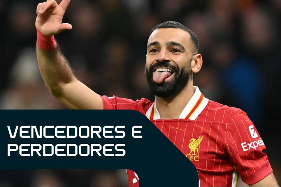 Salah marcou dois gols e deu duas assistências contra o Tottenham