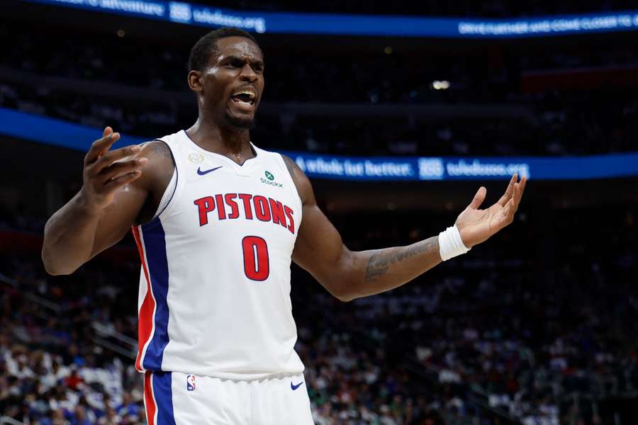 Jalen Duren during Detroit's home-opener against the Boston Celtics 