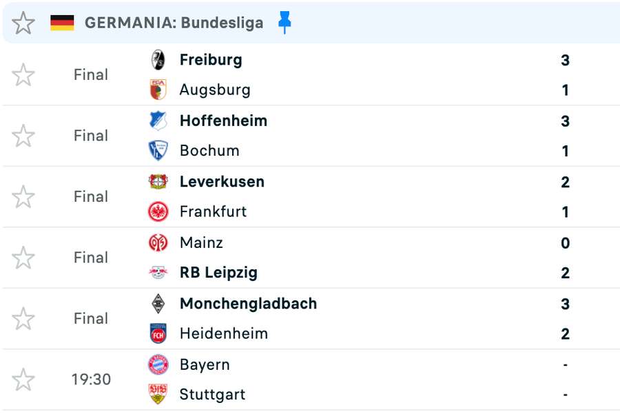 Rezultate Bundesliga