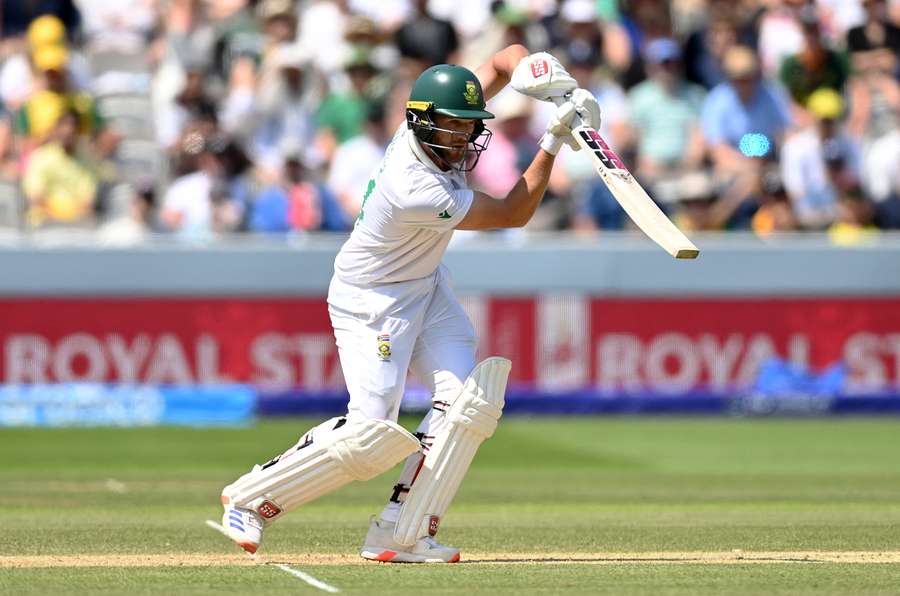 Wiaan Mulder drives during last month's World Test Championship final at Lord's.