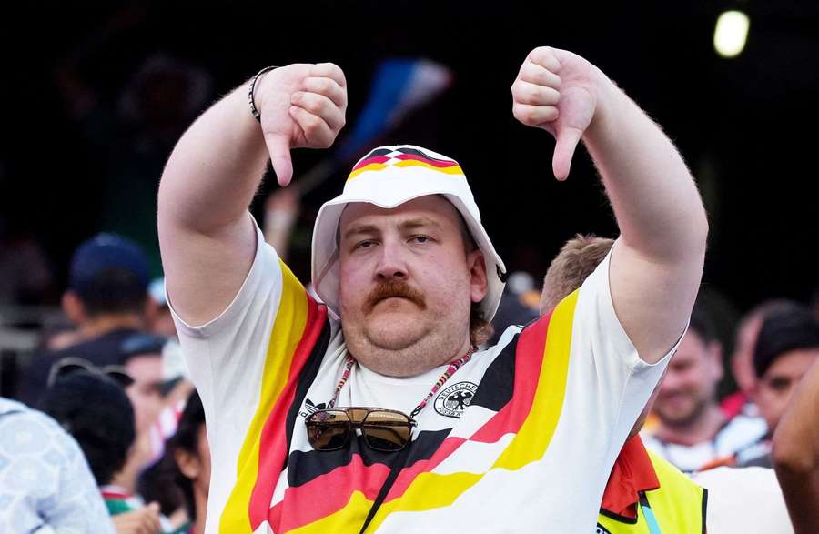 Ein deutscher Fan lässt seiner Stimmung freien Lauf