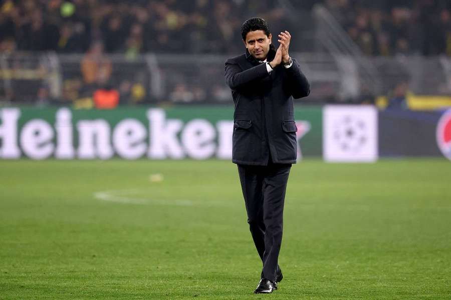 Nasser Al-Khelaïfi après le match nul à Dortmund.