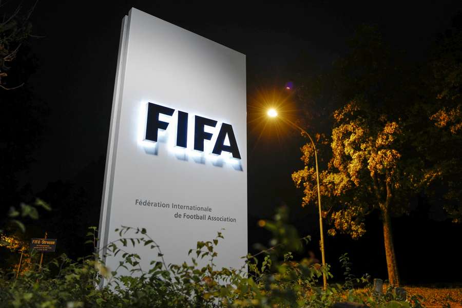 FIFA's logo near its headquarters in Zurich, Switzerland