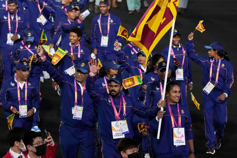 Sri Lanka athletes during the opening ceremony in Birmingham