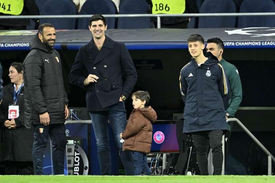 Courtois y Güler, en el Bernabéu