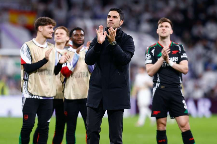 Mikel Arteta celebra la victoria 