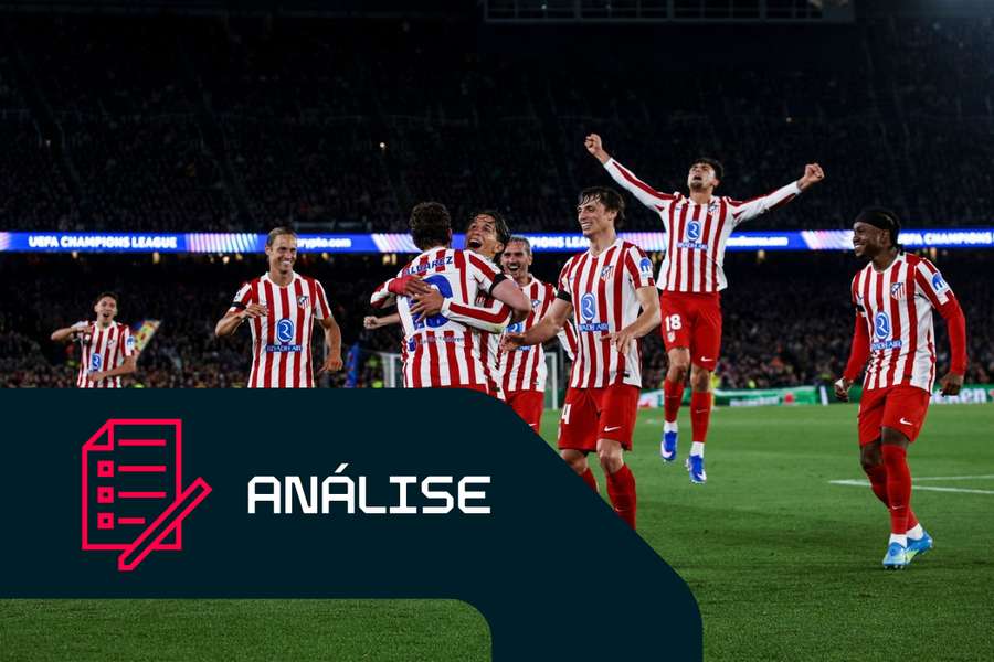 Julian Alvárez, do Atlético de Madrid, comemora após marcar contra o Barcelona