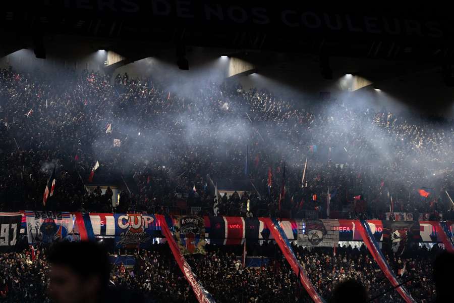 Les supporters du PSG lors du match face à Newcastle en Ligue des champions.