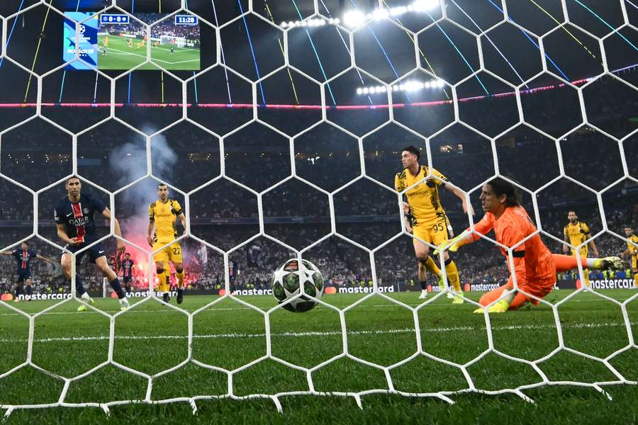 Achraf Hakimi opens the scoring against Inter Milan in the Champions League final Achraf Hakimi opens the scoring against Inter Milan in the Champions League final