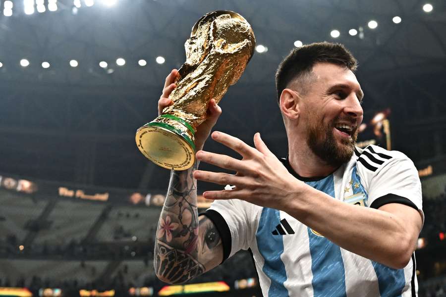 Lionel Messi após vencer a Copa do Mundo FIFA 2022, no Qatar.