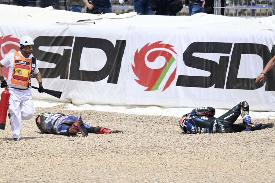 Miguel Oliveira caiu no Grande Prémio de Espanha, abalroado por Fabio Quartararo
