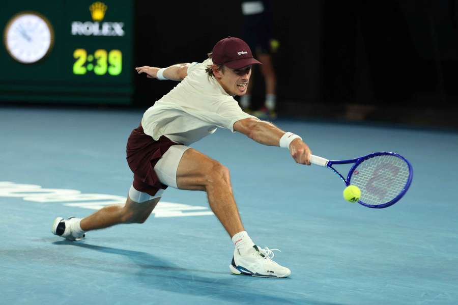 Alex De Minaur in action during his third-round match against Frances Tiafoe