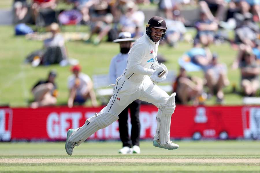 Blundell runs between the wickets against England