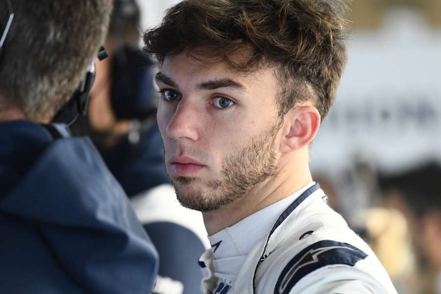 Gasly pictured during pit sessions ahead of the Japan GP