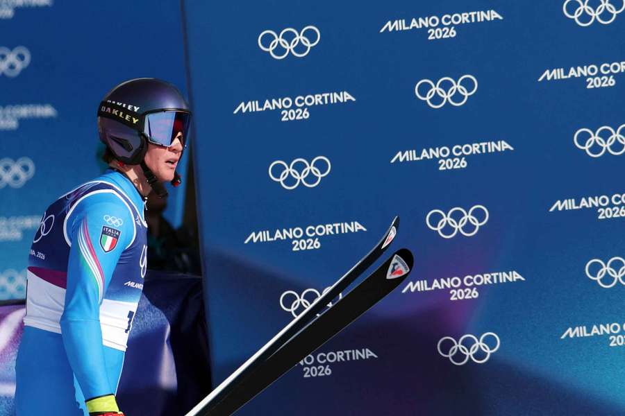 Giovanni Franzoni durante le prove di discesa libera